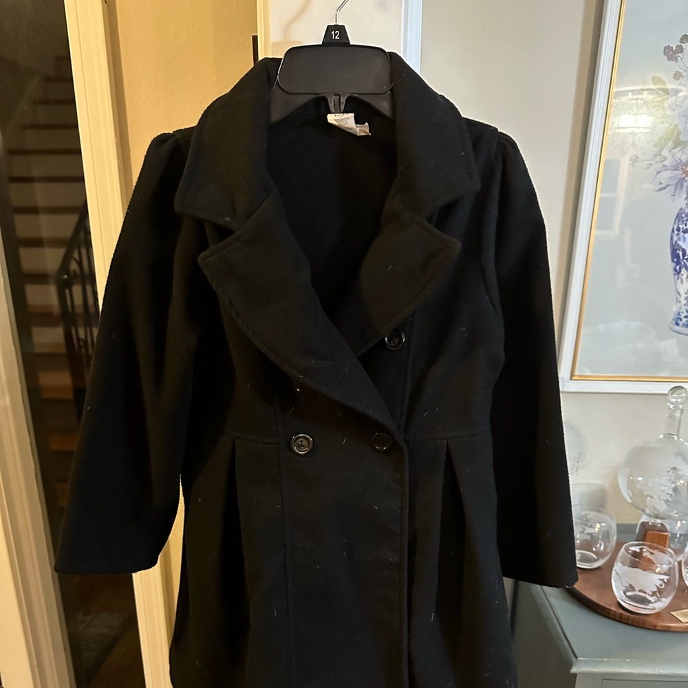 Black felt pea coat/swing